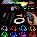 Rgb Led Car Interior Fiber Optic Neon Strip Atmosphere Light Decor W/ Remote Us. Fixed Price $16.14.