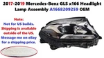 2017-2019 Mercedes-benz Gls X166 Headlight Lamp Assembly A1668209259. Fixed Price $400.00.