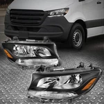 Pair Left + Right Black Amber Halogen Headlight Lamps For Mercedes Sprinter W907. Fixed Price $177.44.