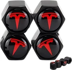 Red Tire Valve Stem Caps For Tesla Model 3, S, X, Y Leakproof Aluminum. Fixed Price $14.98.