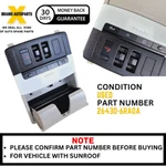 26430-6RA0A Nissan Rogue 2021-2023 Over Head Map Dome Sunroof Switch Oem Used. Fixed Price $129.75.