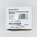 Peterson Rectangular Led Interior Swivel Light With Switch Part Number - M371S. Fixed Price $37.99.