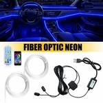Led Neon Trim Glow Optic Fiber Strip Car Interior Ambient Lighting Kit.app. Fixed Price $9.99.