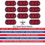 Red 2 Sealed Side Marker Clearance Light Flush Mount Truck Trailer Qty 10. Fixed Price $32.50.