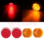 4- Red Amber 2" Round 9 Led Side Fender Marker Clearance Light Trailer Tail Lamp. Fixed Price $15.93.