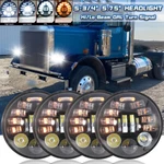 4PCS 5.75" 5-3/4" Led Headlights Hi/lo Drl Turn Signal For Peterbilt 348 359 349. Fixed Price $119.99.
