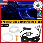 Rgb Led Interior Fiber Car Optic Neon Wire Strip Atmosphere Light Kit App 6M. Fixed Price $23.99.