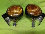 Nos Vintage Arrow 500 12 Volt Fog Lights Lamps W/ Brackets Pair. Fixed Price $300.00.