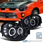 Black/smoke Projector Headlights Fits 03 04 05 Dodge Neon Dual Led Halo Rims. Fixed Price $156.95.
