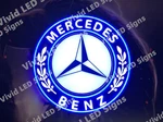 Mercedes Benz Vehicle Motor 24"X24" Vivid Led Neon Sign Light Lamp With Dimmer. Fixed Price $189.99.