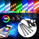 Auxito 4X Rgb 48LED Strip Atmosphere Light Bt Car Interior Usb Phone App Control. Fixed Price $18.04.