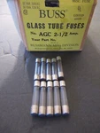 Ten (10) Bussmann AGC-2-1/2 Fuses 250V New Nos. Fixed Price $14.95.