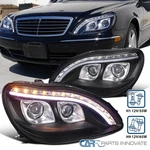 Black Fits 1998-2006 Mercedes W220 S320 S500 S600 Led Strip Projector Headlights. Fixed Price $314.95.