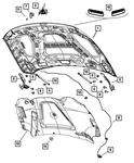Genuine Mopar Hood Bezel Right 68324990AA. Fixed Price $14.03.