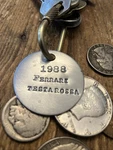 1988 Ferrari Testarossa Aluminum Key Fob Chain. Fixed Price $19.95.