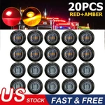 20X 3/4" 12V Marker Lights Led Bullet Amber Red Truck Trailer Rv Round Side Lamp. Fixed Price $112.09.
