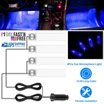 Blue Car Decorative Lights Charge 4 Led Interior Floor Decoration Lamp 12V. Fixed Price $7.16.