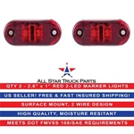 Red 2 Sealed Side Marker Clearance Light Flush Mount Truck Trailer Qty. Fixed Price $8.75.