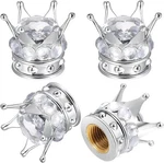 4PCS Crown Bling Tire Stem Valve Caps, Crystal Diamond Car Silver &. Fixed Price $15.85.