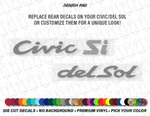 Si Del Sol Rear Hatch Trunk Decals Badges For Honda Civic/crx Jdm. Fixed Price $9.95.