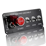 12V Race Toggle Ignition Engine Start Push Button Carbon Fiber Switch Panel. Fixed Price $24.89.