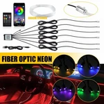 8M Rgb Led Car Interior Fiber Optic Neon Wire Strip Atmosphere Light Kit App. Fixed Price $30.99.