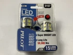 Pilot IL-3157W-15 White Led Turn / Tail Light Bulbs (3057,3357,4057,4157) 12V. Fixed Price $13.49.