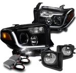 14-17 Toyota Tundra Black Led Projector Head Lights+clear Fog LAMP+50W 6000K Hid. Fixed Price $229.95.