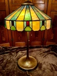 Antique Leaded Glass Lamb Brothers Table Lamp. Fixed Price $750.00.