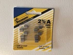 5 Count Bussmann Amp Fuse BP/AGC-2-1/2-RP. Fixed Price $7.99.