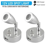 2X 12V Led Interior Spot Reading Light Camper Caravan Boat Touch Switch Usb. Fixed Price $21.99.