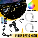 Auto Led Neon Trim Glow Fiber Optic Strip Usb Ambient Lighting Kit App Rgb. Fixed Price $18.03.