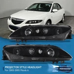 For 03-05 Mazda 6 Replacement Black Clear Projector Headlights Lamps Pair Lh+rh. Fixed Price $172.99.